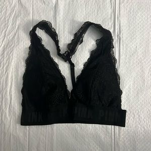 Pink bralette size extra small color black never worn